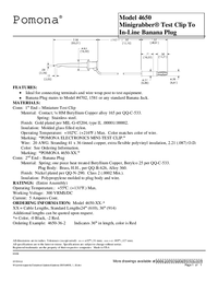 Thumbnail of document Data Sheet - 4650 Minigrabber Test Clip to Straight Banana Plug